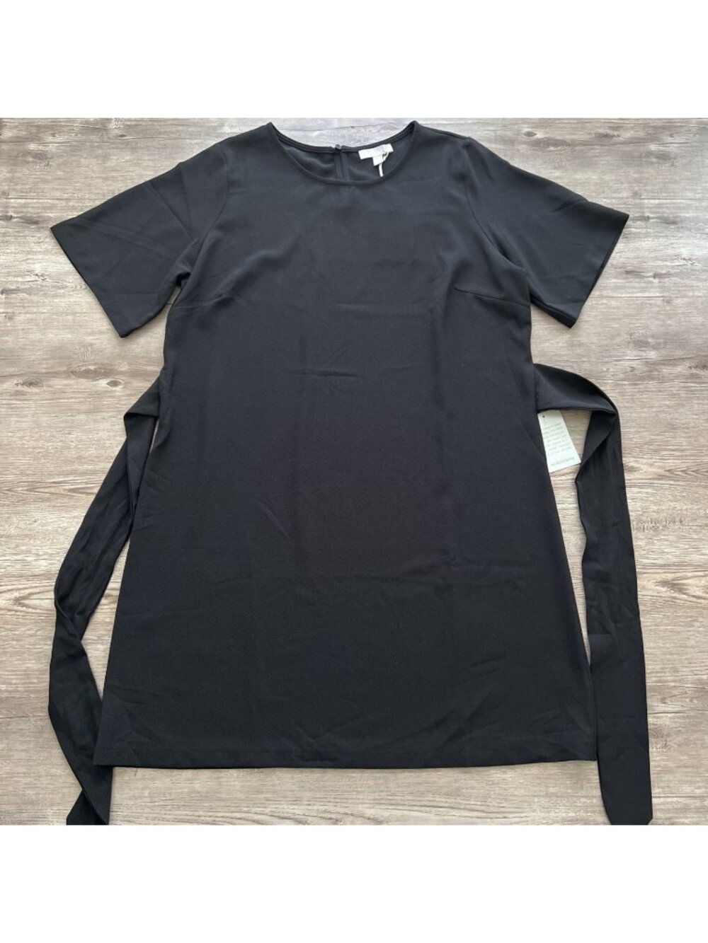 CHELSEA28 Shirt Dress Womens XLarge Black Short Sleeve Tie Waist New